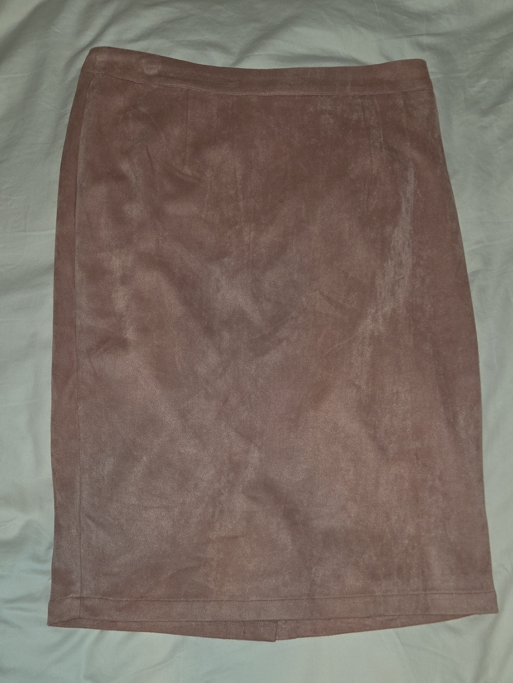Lulu's Mauve Suede-Look Pencil Skirt